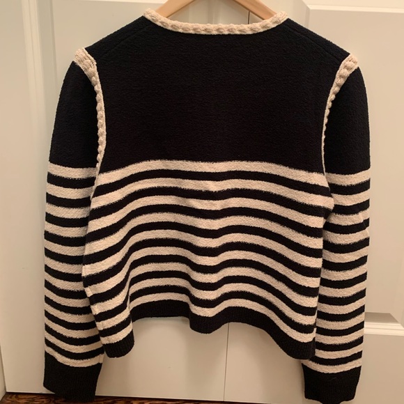 J. Crew Odette sweater lady jacket in striped bouclé NEW Size large RARE - Picture 10 of 15